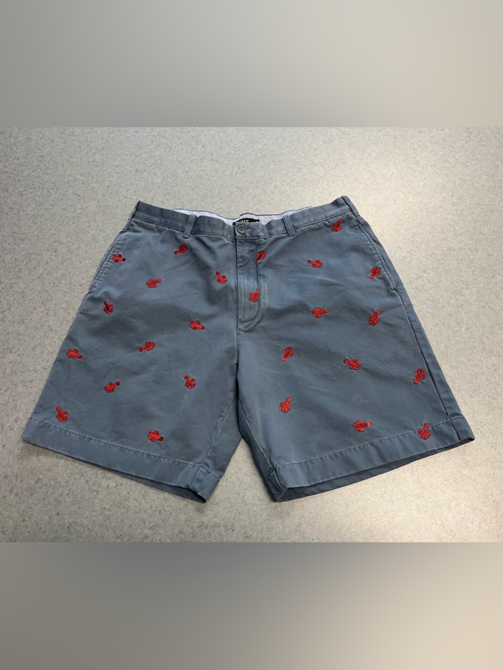 J.Crew Blue Chino Shorts Red Lobster Embroidered—Men’s 38/9” Inseam